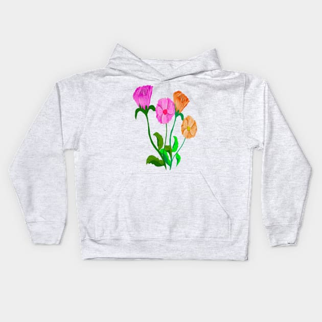 Beauty in Flowers Kids Hoodie by CATiltedArt